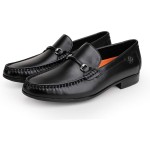 Leather Dress Shoes for Men, Luxury Classic Moc-Toe Penny Shoes Bit Slip-on Loafer for Mens