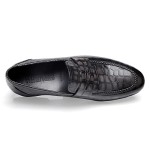 Fashion Leather Dress Shoes for Mens, Premium Formal Alligator Printed Classic Dress Loafer Shoe Business Slip On Penny Shoes for Men