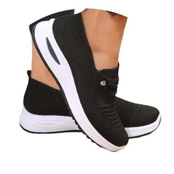 Women Comfy Orthopedic Walking Shoes, 2025 New Lightweight Casual Breathable Slip On Arch Support Non-Slip Hands Free Retractable Shoelaces Sneakers