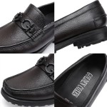 Generic Fashion Leather Dress Loafers for Men, Fashion Casual Crocodile Patterned Handmade Buckle Shoes Business Slip-on Penny Loafer Party Dress Shoes for Mens