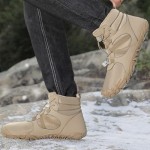 Winter Barefoot Boots Women Men Hiking Boots, Waterproof Warm Hike Barefoot Shoes, Non-Slip Zero Drop Snow Shoes, Fur Lined Wide Toe Walking Outdoor Footwear