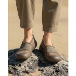 Women's Wide Toe Box Shoes,Barefoot Feel Flats, Slip-On Sneakers for Comfortable Walking and Running,Stylish & Durable Sport Shoes Brown