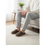 Ultra-Comfortable House Slippers for Men & Women, Memory Foam Indoor Slippers with Non-Slip Sole, Soft Plush Lined House Shoes for Home Use Brown