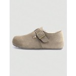 Women's Suede-Lined Clogs Slip-On Style with Adjustable Buckle Cork Sole Leather Clogs Soft Work Shoes with Arch Support Unise