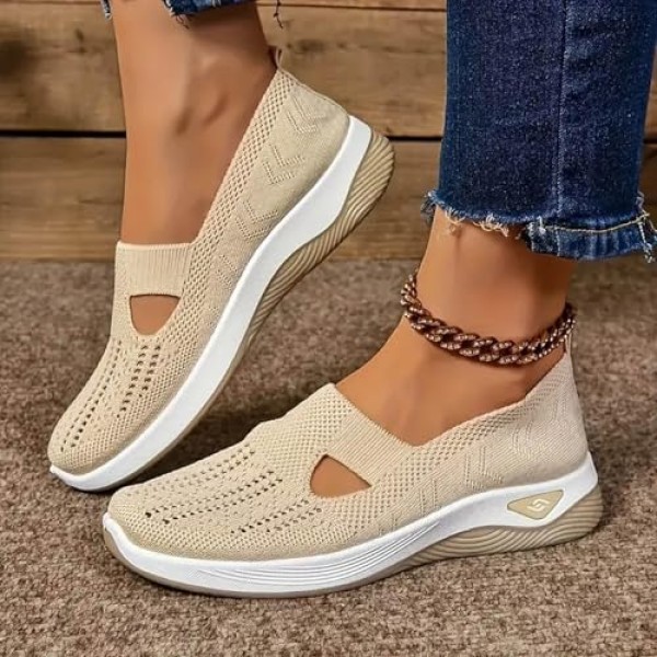 Orthopedic Shoes for Women 2025 Dressy Summer Slip-On Shoes Breathable Comfortable Soft Orthotic Sneakers Walking Indoor Outdoor Casual Mesh Sandals