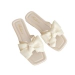 Women's Flip-Flops Bow Knot Slides Open Toe Flat Sandals Summer Slip On Slippers