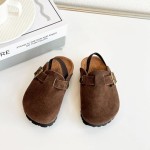 Kids Suede Clogs Toddler Clogs Boys Girls Sandals Cork Adjustable Buckle Mules