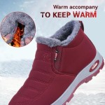 Womens Snow Boots Warm Fur Lined Ankle Booties Winter Waterproof Comfortable Barefoot Boots for Women Non Slip Arch Support Orthopedic Shoes Outdoor Slip On Lightweight Walking Shoes
