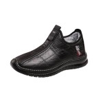 Men's Casual Sneakers Fleece Lined Ankle Boots Winter Warm Slip On Comfortable Walking Shoes Non Slip Thick Sole Daily Wear