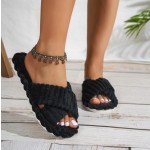 Slippers for Women Memory Foam House Bedroom Corduroy Crossbands Open Toe Slides Slipper Shoes Comfy Trendy Gift Slippers