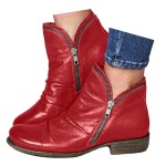 Ankle Boots for Women Arch Support Boots Side Zipper Vintage Leather Damping Shoes Flat Heel Booties Wide Width Orthopedic Comfortable Slip On High Top Business Dress Oxford Boot