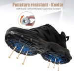 Hogent Steel Toe Shoes for Women Men Wide Non Slip Composite Work Sneakers Indestructible Comfortable Safety Tennis Shoes Lightweight Breathable Construction Sneakers Puncture Proof Ergonomic