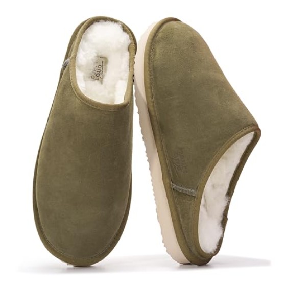 Sheepskin & Memory Foam Men's House Slippers by Project Cloud
