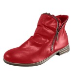 Ankle Boots for Women Arch Support Boots Side Zipper Vintage Leather Damping Shoes Flat Heel Booties Wide Width Orthopedic Comfortable Slip On High Top Business Dress Oxford Boot