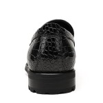 Men's Tassel Dress Shoes, Casual Crocodile Printed Tassel Loafer Handmade Slip-on Penny Loafer for Mens