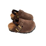 Kids Suede Clogs Toddler Clogs Boys Girls Sandals Cork Adjustable Buckle Mules