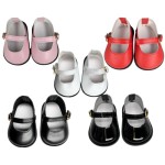 18" American Doll Shoes- Mary Jane Matte Black, Red, White, Pink, Shiny Black Shoe (18" Doll, Pink)