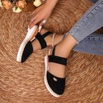 Closed Toe Platform Wedge Sandals, 2025 Espadrilles Wedges for Women Heel Casual, Women's Espadrilles Dressy Sandals, Comfortable Anti Slip Summer Shoes with Adjustable Buckle Ankle Strap